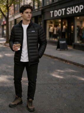 Patagonia Quilted logo-patch down jacket Size XL